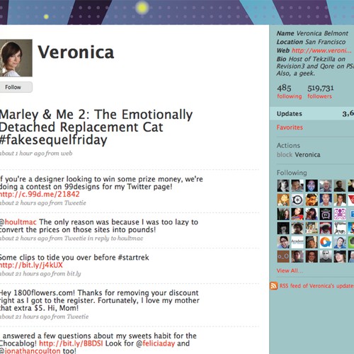 Twitter Background for Veronica Belmont デザイン by Brooke Rochon