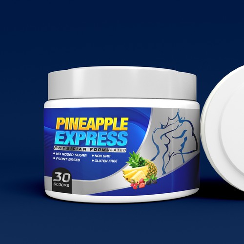 Label Design Pineapple express, A mens sexual supplement Design by susubayramm (insta)