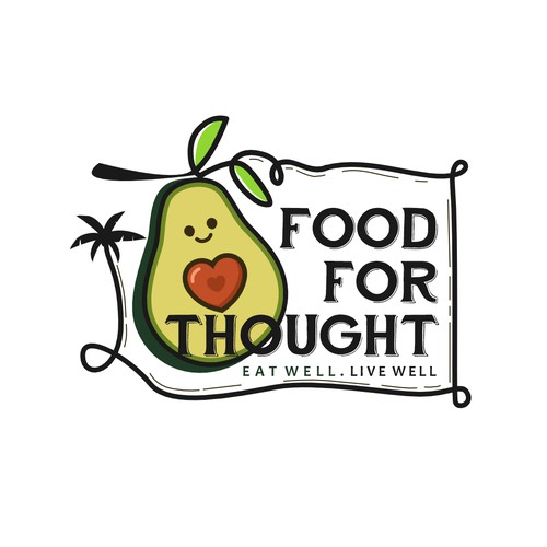 Fresh, Playful Island-Inspired Logo for Food For Thought – Organic Café & Market in the Florida Keys Design by nindadian