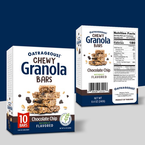 DESIGN EYE-CATCHING PACKAGING FOR CHOCOLATE CHIP CHEWY GRANOLA BARS! Design by Unik ART
