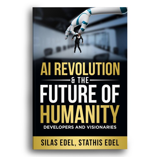 Futuristic AI Book Cover - AI vs Humans/Dark Design by Bigpoints