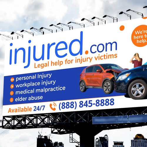 Injured.com Billboard Poster Design Design by GrApHiC cReAtIoN™