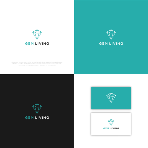 Geometrical, minimalist, modern brand design for Gem Living Design by Sunrise.