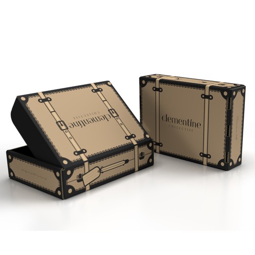 Designs Design a shipping box that looks like vintage luggage for