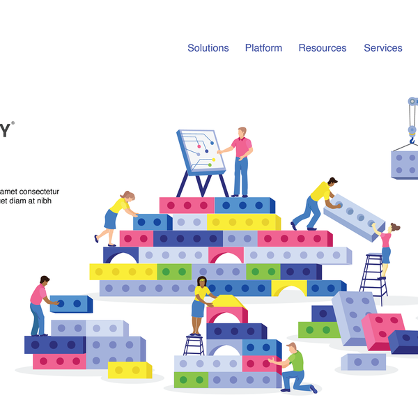 Diseño de Prakriti_S titulado "Lego Blocks design illustration for webpage (Finalist entry)"