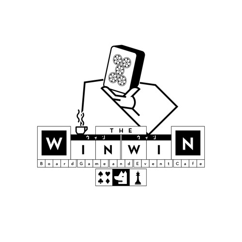 Logo design for a board game cafe “ウィンウィン/win win” / 東京