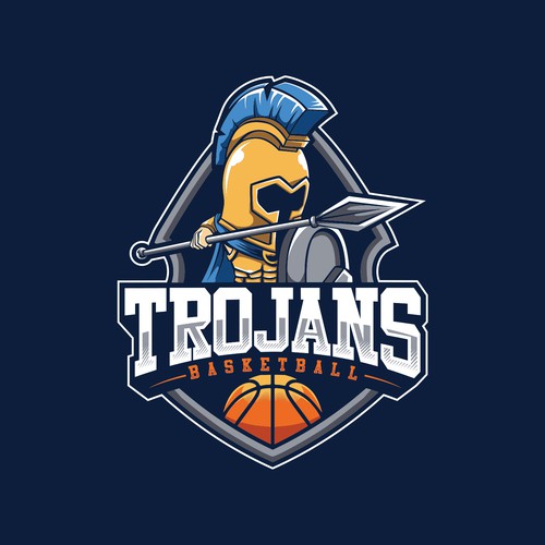 Boys basketball team logo " Trojans " Design réalisé par Radioes.royale