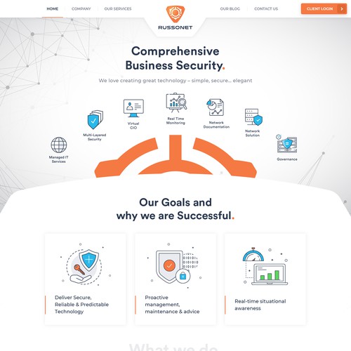Create a modern web site design for an IT management company. Design by Steve Sen ⚡️⚡️