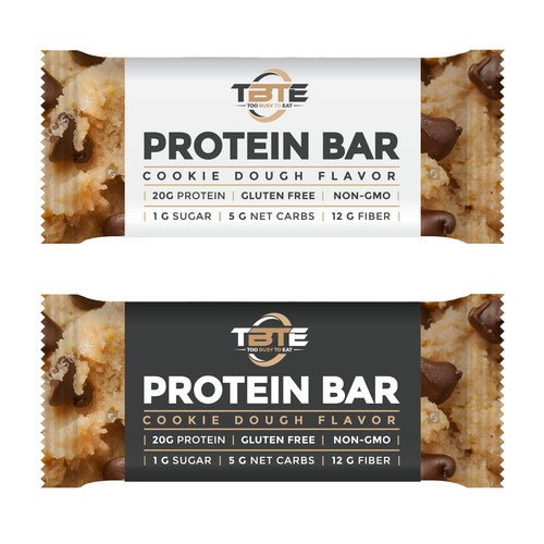 Design a unique protein bar wrapper for Too Busy To Eat Design réalisé par ve_sta