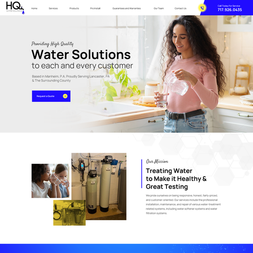 Website for Water Treatment Website Diseño de Obizzy