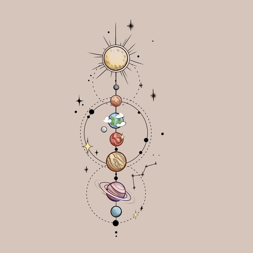 Planetary Tattoo Design Design by Anastasia1995