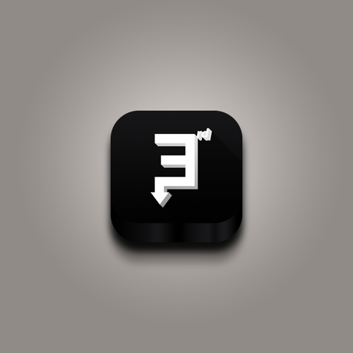 Create a black on white icon/button to represent "3rd button down" Design by 1lya2 ™