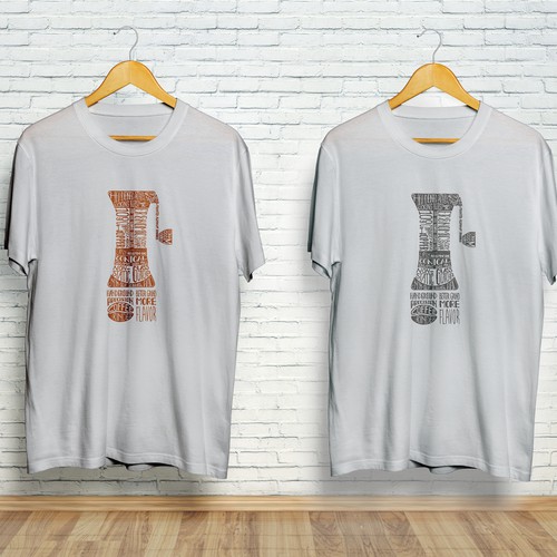 Coffee Collage T-Shirt Design Using Ink Made From Coffee Grounds Diseño de DeeStinct