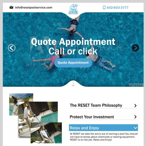 Pool Service Website for Heroes of Pool Industry Design von David Jispace