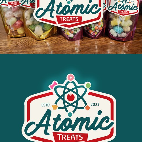 Design a logo and brand for a 50s theme freeze dried candy/dog treat business Design by Fortuna Design