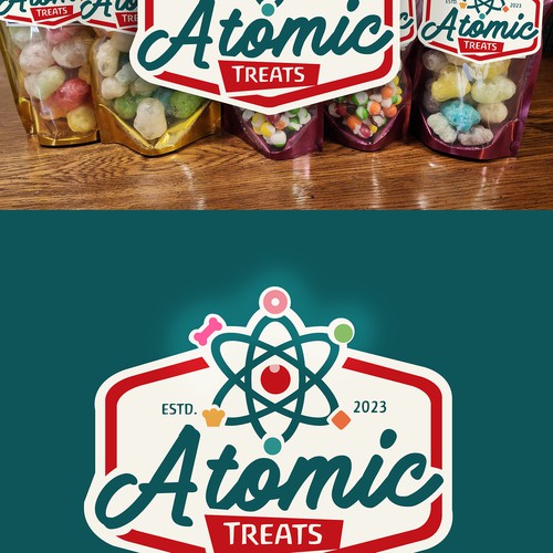 Design a logo and brand for a 50s theme freeze dried candy/dog treat business Design by Fortuna Design