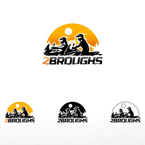 2Broughs Adventure Motorcycle Logo Diseño de srontovs