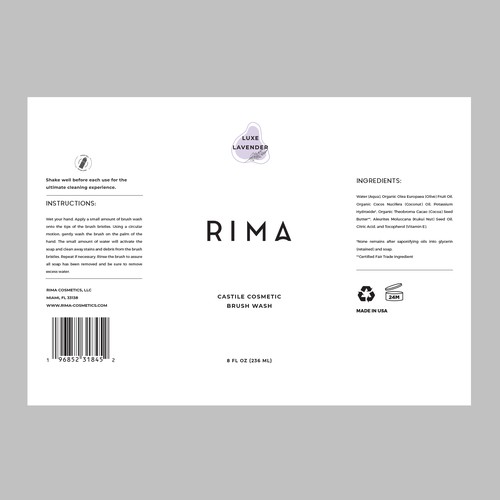 Minimalist Label for a luxury brand of cosmetic brush washes Design by Tanzina5