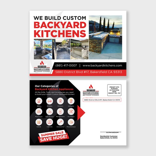 Postcard Creation for BBQ builder Design von BrainStorm.