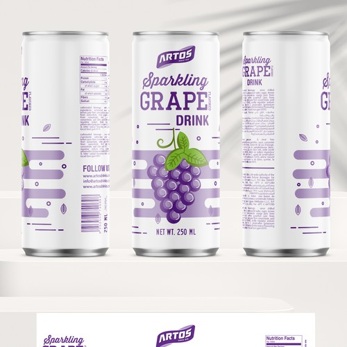 Design a packaging label for Artos Grape flavoured beverage in a Can Design by bcra