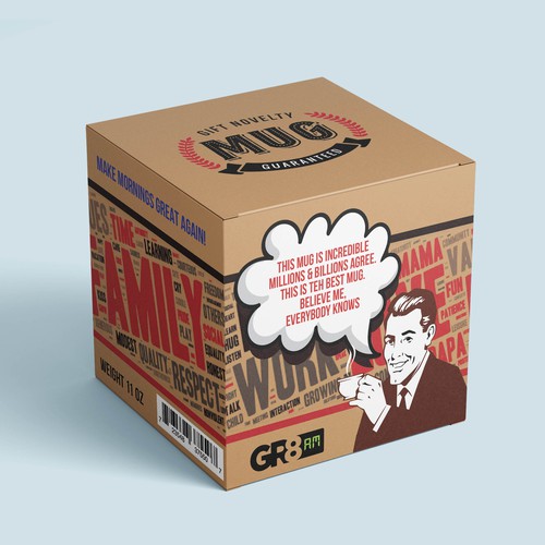 Gr8AM Color Changing Novelty Mug Box Design by JavanaGrafix