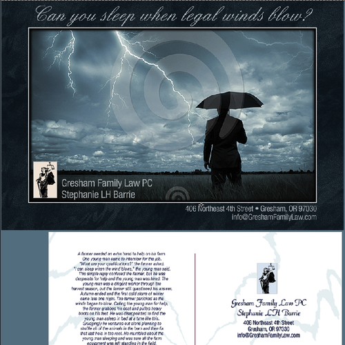 Gresham Family Law, PC needs a new postcard or flyer デザイン by carissaforu