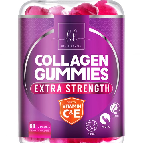 Hello Lovely needs a Collagen Gummies product label Réalisé par agooshe