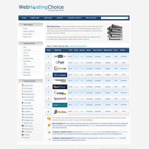 Redesign WebHostingChoice.com Design by judiart