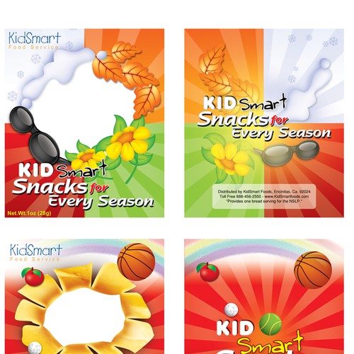 Kids Snack Food Packaging Diseño de freaky