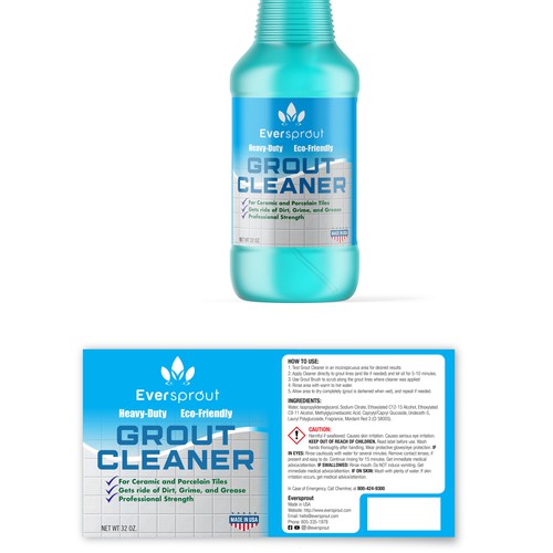 Product Label Design for Eco-Friendly Grout Cleaner Design by Methodologi