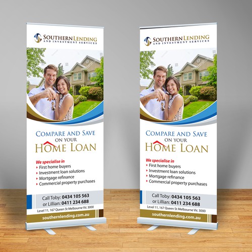 Pull up banner for successful, high performing mortgage business. Design by dezignedge*