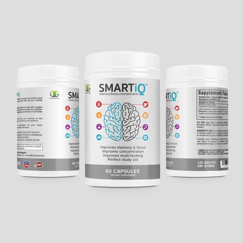 Brain Supplement Label Design Diseño de DesignSBS