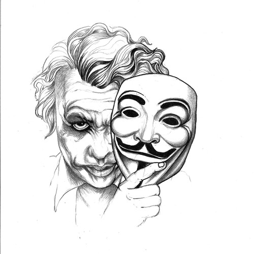 Tattoo Designs - Joker Anonymous Design von RadeM