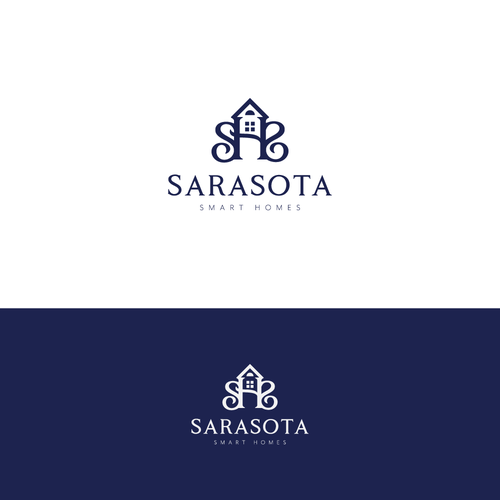 Diseño de Sarasota Smart Homes logo for our company that does technology innovations and installations de vuxx