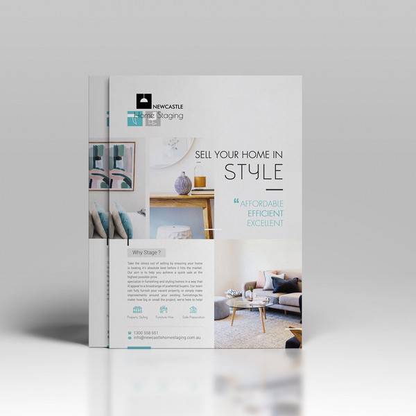 Design by aziza.go titled "Home Staging Double-sided Flyer"