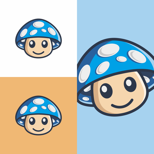 Youthful mushroom logo with eyes and a smile Design by chandra.k