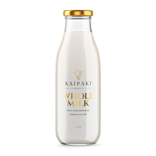 We need a premium milk bottle design for 1 litre glass botltes Design réalisé par Leoxgfx