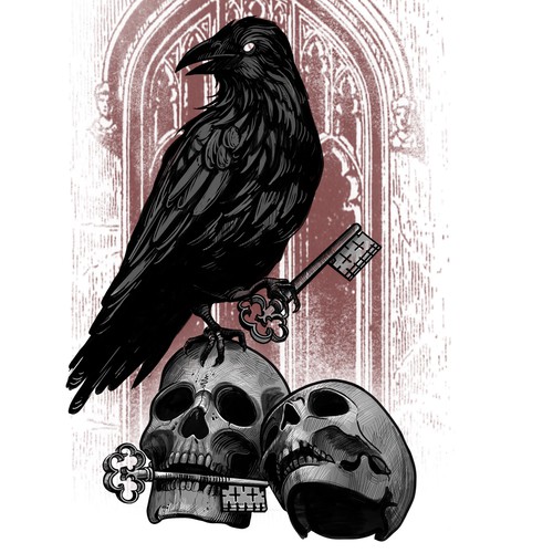 Gothic Raven tattoo Design por strelok25