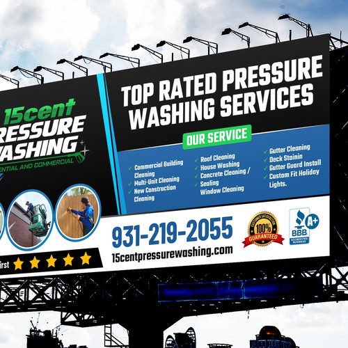 Modern Pressure Washing Billboard Design by Sketch Media™