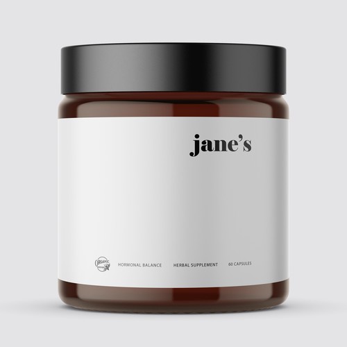Minimal supplement label design Design by Lady Goga