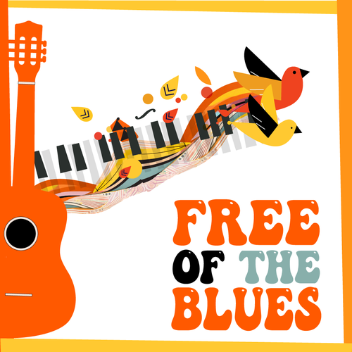 One Panel Album cover for a single salsa song - Free of the Bues Design by ALOTTO