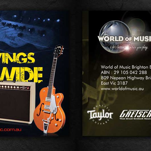 Create the next postcard or flyer for World of Music Design by sercor80