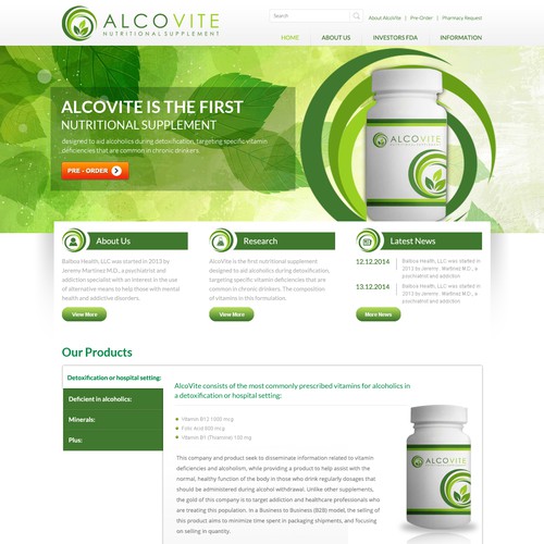 Create a Stunning Homepage for Vitamin Supplement - Guaranteed Award! Design by Ananya Roy