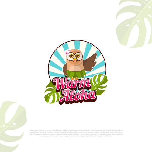 Logo with island feel with a kawaii owl anime mascot for Hawaii website Design por FreyArt_Studio