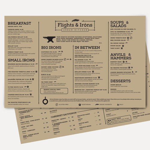 Refresh Menu Design for Local Wood Fired Kitchen Design by Nevermura