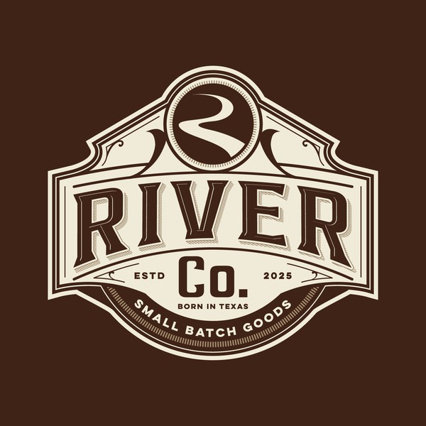 Craft a classic emblem logo for a heritage men's grooming brand rooted in the American outdoors