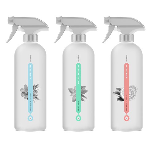 Premium Spray Bottle and Packaging for Cleaning Supplies Design by gs-designs