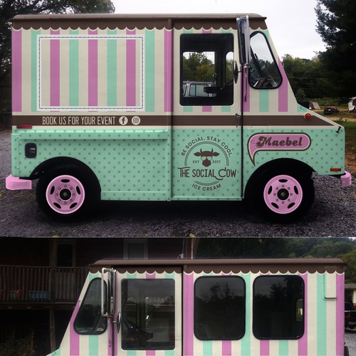 aricaturrashさんのVintage Ice Cream Truck Wrapデザイン