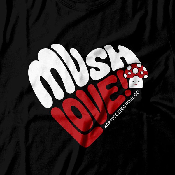Design by Glomings✅ titled "Best "Mush Love!" T-shirt Design 🍄"