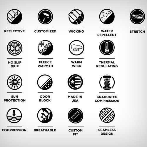 Create Fabric Technology Icons for Custom Sports Sleeves Design by Smaragds